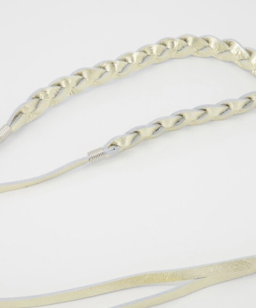 goud wikkelriempje gevlochten leer