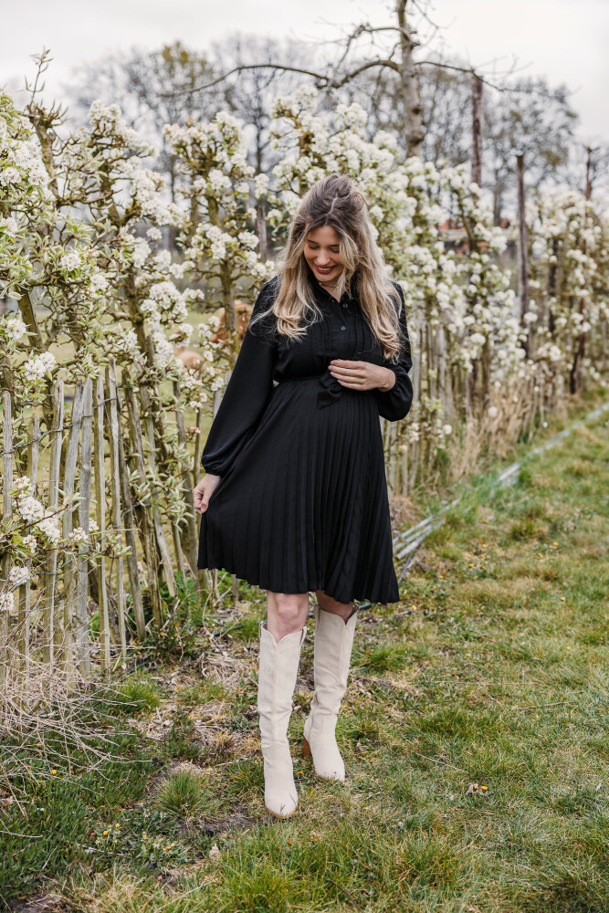 zwarte jurk plisse 100 cm  2