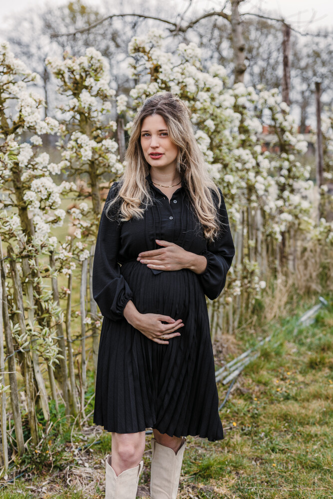 zwarte jurk plisse 100 cm