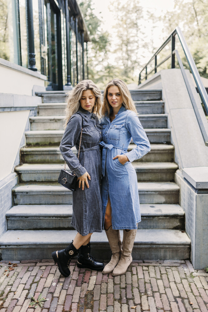 2 keer jeans jurk midi
