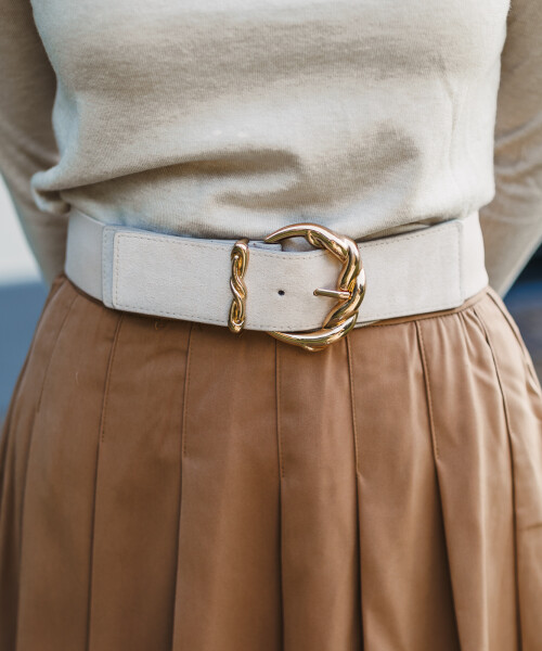 stretchriem met suede zand